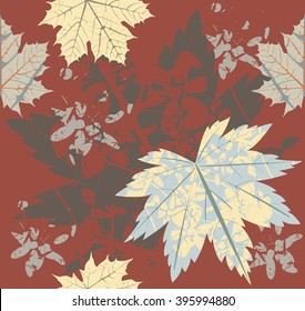 Seamless pattern with autumn Maple Leaves. Template can be used for linen, tile, wallpaper, design fabric, covers and wrapping paper.