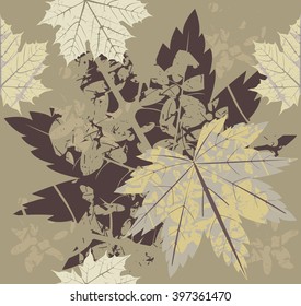 Seamless pattern with autumn Maple leaves. Template can be used for design fabric, linen, tile, wallpaper and more designs. 