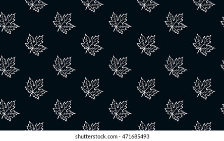 Seamless pattern with autumn maple leaves. Vector illustration. Autumn background.
