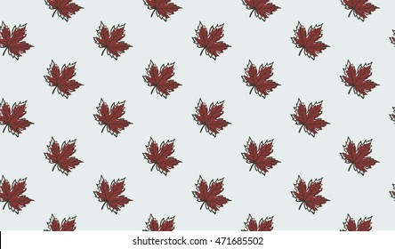 Seamless pattern with autumn maple leaves. Vector illustration. Autumn background.