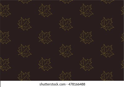 Seamless pattern with autumn maple leaves. Vector illustration. Autumn background.