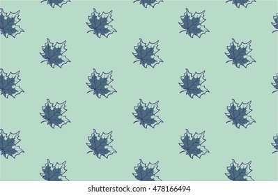 Seamless pattern with autumn maple leaves. Vector illustration. Autumn background.