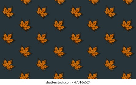 Seamless pattern with autumn maple leaves. Vector illustration. Autumn background.