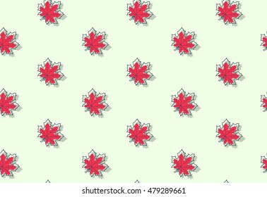 Seamless pattern with autumn maple leaves. Vector illustration. Autumn background.