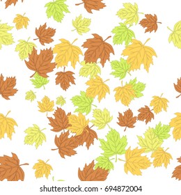 Seamless pattern. Autumn maple leaves