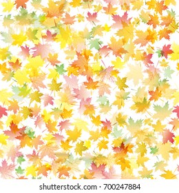 Seamless pattern with autumn maple leaves. Abstract background, vector illustration