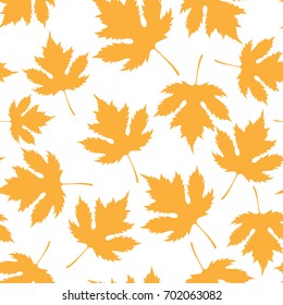 Seamless Pattern with Autumn Maple Leaves. Vector Illustration. Autumn Design Collection, Backgrounds, Wrapping Paper Design