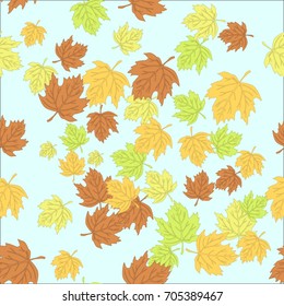 Seamless pattern. Autumn maple leaves