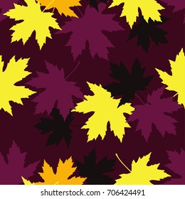 Seamless pattern with autumn maple leaves. Flat design. Textile rapport.