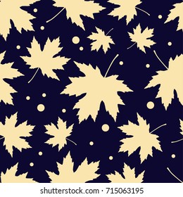 Seamless pattern with autumn maple leaves. Flat design. Textile rapport.