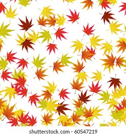 Seamless pattern of autumn  maples leaves. Vector illustration.
