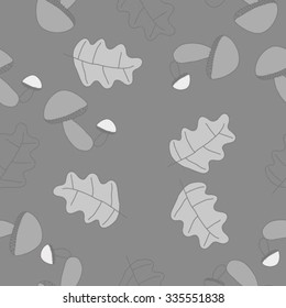 Seamless    pattern  of autumn motif, hole, leaves, spots, mushrooms . Hand drawn.