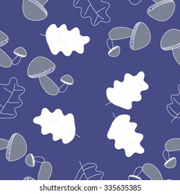 Seamless    pattern  of autumn motif, hole, leaves, spots, mushrooms . Hand drawn.