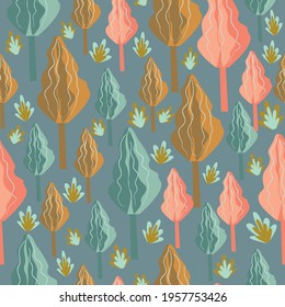 Seamless pattern from autumn nature. Vector illustration 