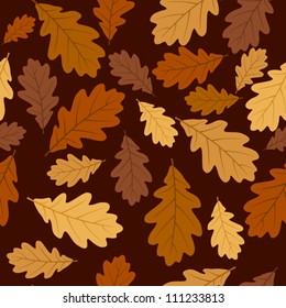 Seamless pattern with autumn oak leaves. Vector EPS 8.