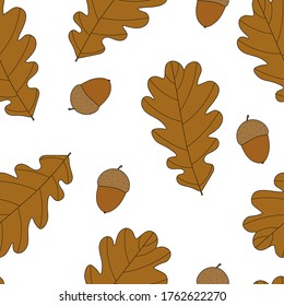 Nahtlose Muster Herbsteiche Blätter und Akkorde Vektorgrafik.