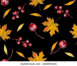 Otoño sin foco sobre un fondo negro. Ilustración vectorial. Ilustración vectorial. 
