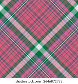 Patrón sin fisuras en colores de otoño rosa y verde para cuadros, tela, textiles, ropa, mantel y otras cosas. Imagen de Vector. 2.