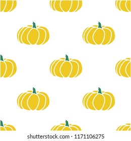 Seamless pattern of autumn pumpkins. Harvest of pumpkins.