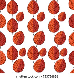 Seamless pattern: autumn red leaves. Autumn motives.