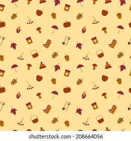 Seamless pattern Autumn set