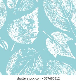 Seamless pattern with autumn skeleton leaves. Vector illustration