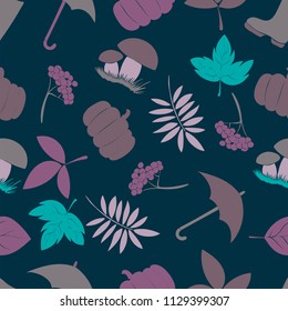 seamless pattern with autumn stuff