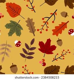 Seamless pattern with autumn theme