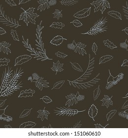 Seamless pattern for autumn theme.Vector illustration.