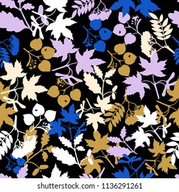 Seamless pattern with autumn tree branches. Vector illustration for wallpaper, web page, autumn greeting cards.