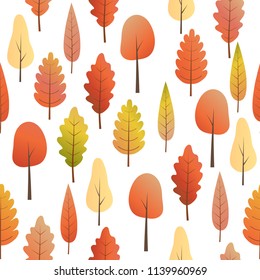 Seamless pattern with Autumn trees.