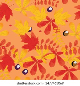 seamless pattern autumn, used to make wallpaper, shirt pattern, or background