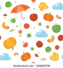 Seamless pattern with autumn. Vector illustration autumn wallpaper.