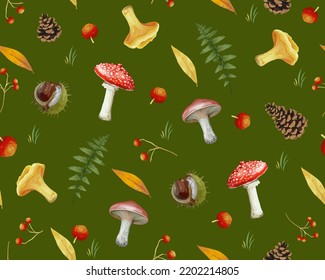 Seamless pattern autumn. Vector illustration. Vector illustration. 