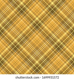 Seamless pattern in autumn yellow, beige and discreet brown colors for plaid, fabric, textile, clothes, tablecloth and other things. Vector image. 2
