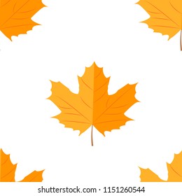 Seamless pattern. Autumn yellow leaves