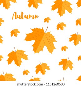 Seamless pattern. Autumn yellow leaves