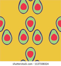 Seamless pattern with avocado. Background with avocado for fabric, cover and wallpaper