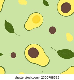 Seamless pattern with avocado. Design for fabric, textile, wrapping, apparel, wallpaper. 