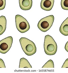 Seamless pattern with avocado. Eps 10 illustration. Best for wallpaper, fabric, bedding textile, wrapping paper, eco design, healthy food