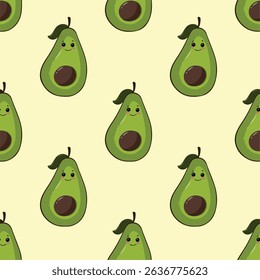 seamless pattern with avocado illustration art