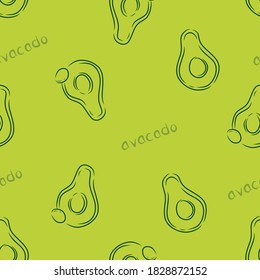 aguacate sin inconvenientes de patrón sobre fondo verde