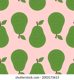 Patrón sin brillo con aguacate en la ilustración del vector de fondo rosa. 