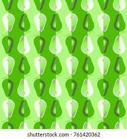 Seamless pattern with avocado and pear. Vector illustration for design textiles, wallpapers, postcards, poster, labels mock-up.