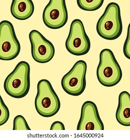 Patrón sin inconvenientes, aguacate, papel de pared plano, Doodle de color