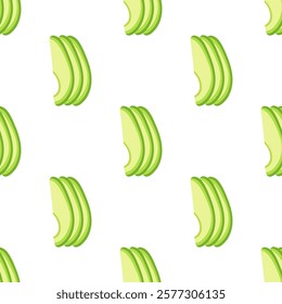 seamless pattern with avocado slices in flat style, perfect for healthy food design, restaurant menu, kitchen decor or packaging