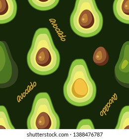 seamless pattern. Avocado tasty. wallpaper.