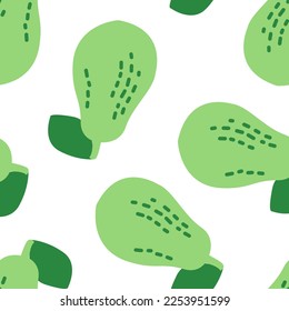 Seamless pattern with avocado. Tropical summer vector background with exotic fruits