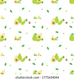 Seamless pattern with Avocado Vactor can be used for baby clothes, shirt and much more