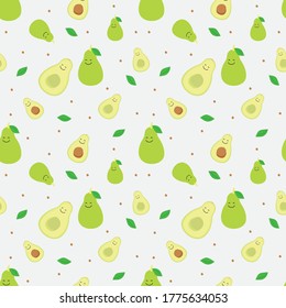 Seamless pattern with Avocado Vactor can be used for baby clothes, shirt and much more
